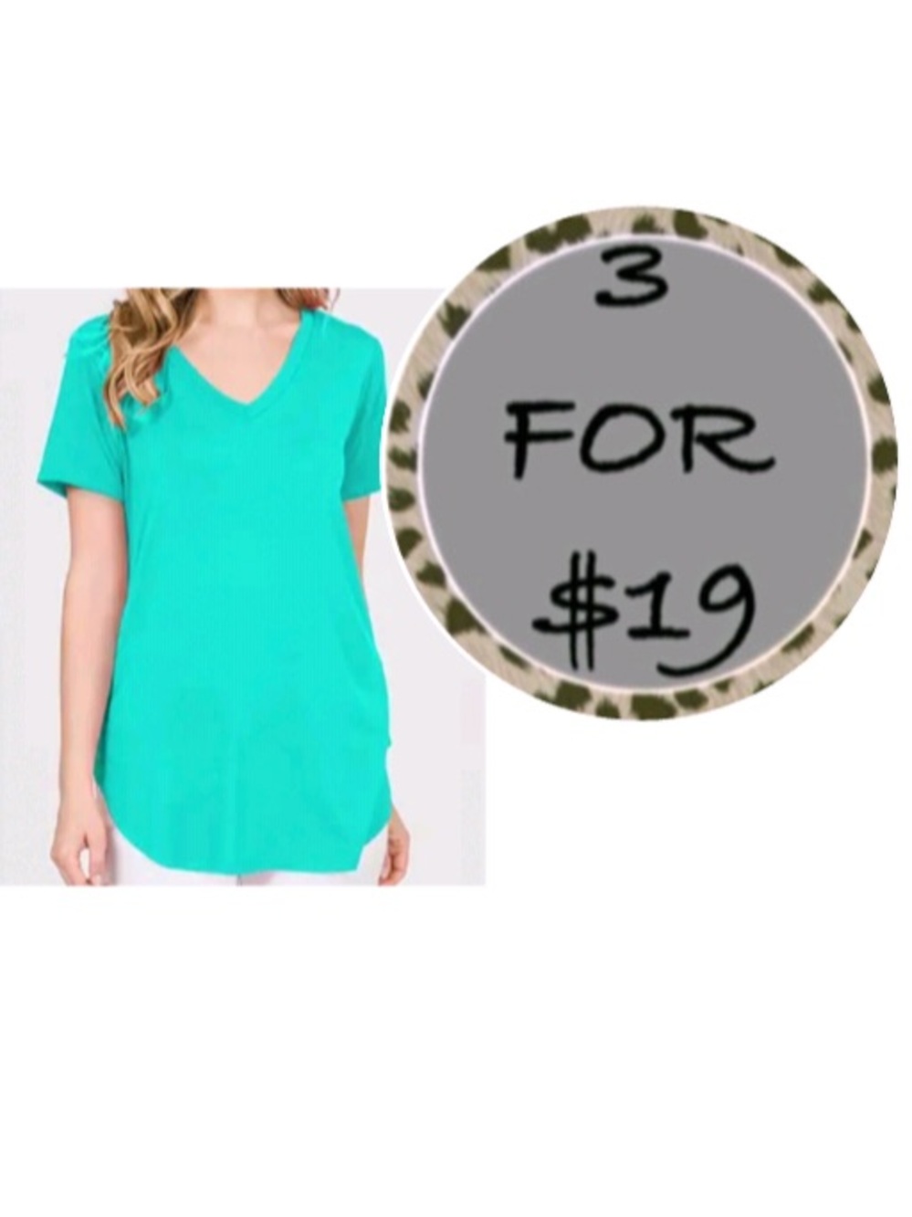 3/$19 Heimish USA teal short sleeve V-neck T-shirt